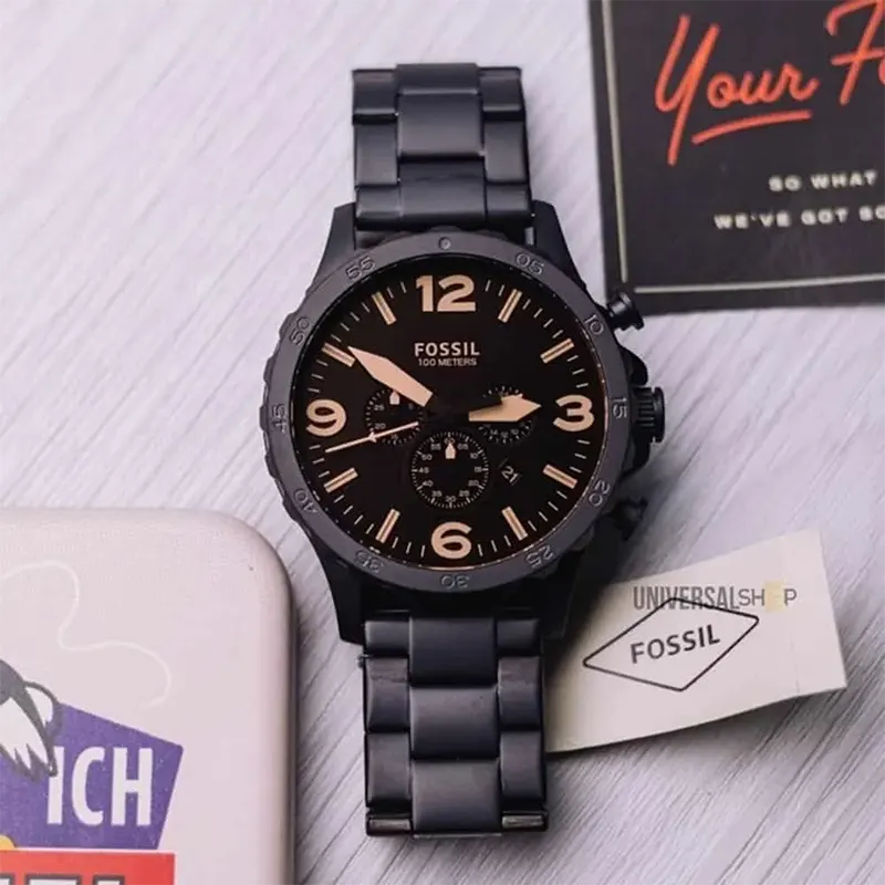 Fossil Nate Chronograph Brown Dial Men's Watch- JR1356